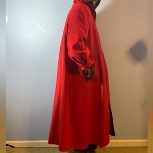 Avoca collection wicklow Ireland red hooded Cloak long wool coat tartan medium
